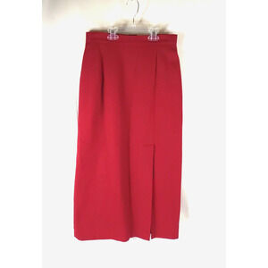 Sag Harbor Red Wool Skirt A Line Split Vintage Size 10